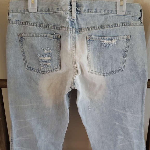 Y2K Old Navy Distressed Boot Cut Blue Denim Jean Size 10 - Picture 8 of 14